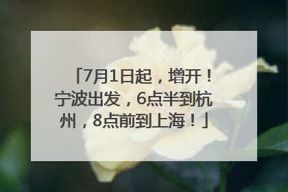 7月1日起，增开！宁波出发，6点半到杭州，8点前到上海！
