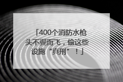 400个消防水枪头不翼而飞，偷这些设施“真刑”！